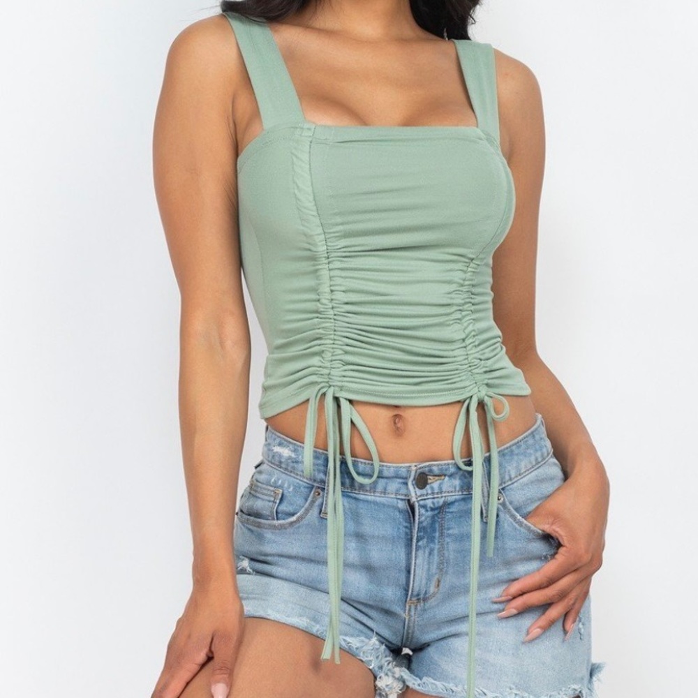 Mint Green Ruched Top